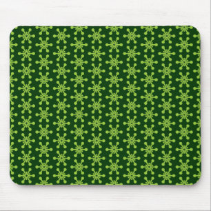 Star Pattern - Green on Dark Green 003300 Mouse Mat