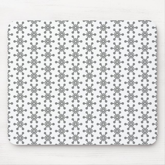 Star Pattern - Grey on White Mouse Mat (Front)
