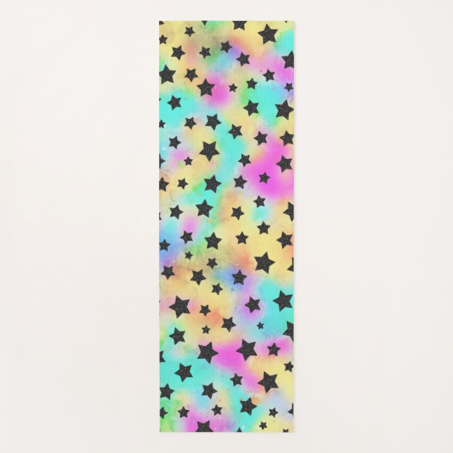Star Pattern In 80s Colours Yoga Mat (Front)