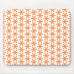 Star Pattern - Orange on White Mouse Mat