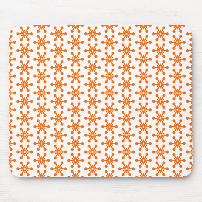 Star Pattern - Orange on White Mouse Mat (Front)