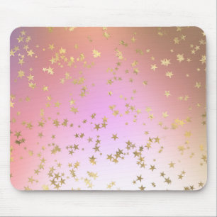 Star pattern peach purple gold gradient mouse mat