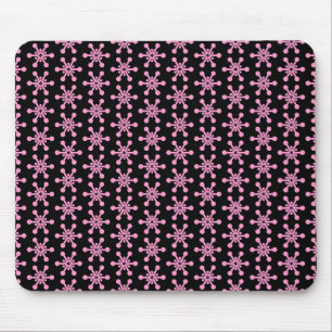 Star Pattern - Pink on Black Mouse Mat