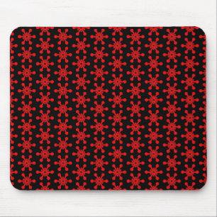 Star Pattern - Red on Black Mouse Mat