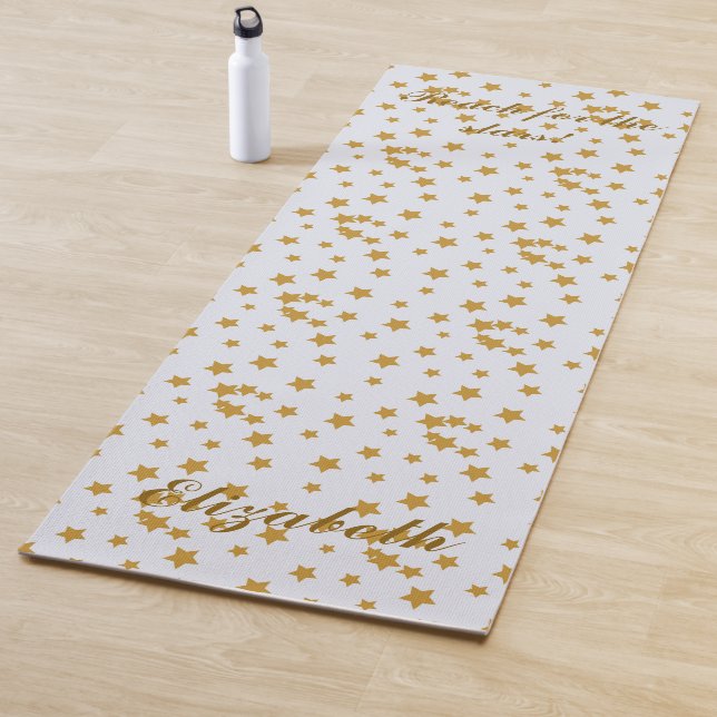 star pattern text reach for the stars Yoga Mat (In Situ)