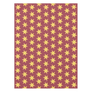 Star Pattern Trending Colours Maroon Gold Tablecloth