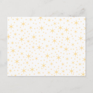 Star Pattern, White and Non-metallic Gold Color. Postcard