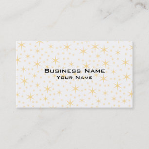 Star Pattern, White and Non-metallic Gold Colour. Business Card