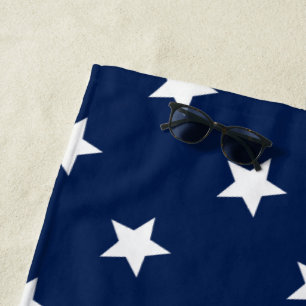 Star Patterned Blue Beach Towel