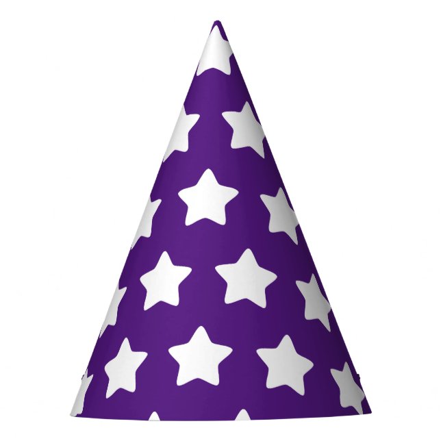 Star Patterned Purple Party Hat (Front)