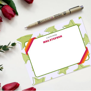 Star Personalised Teacher End of the Year Note Thank You Card