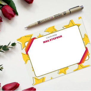 Star Personalised Teacher End of the Year Note Thank You Card