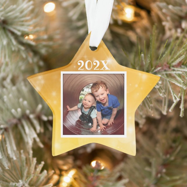 Star Photo Kids Keepsake Dated Christmas Ornament (Tree)