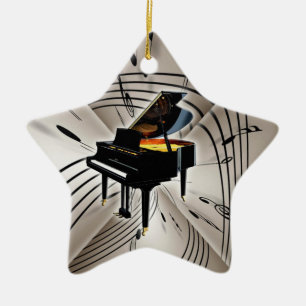 Star Piano Keyboard Christmas Xmas Ornament