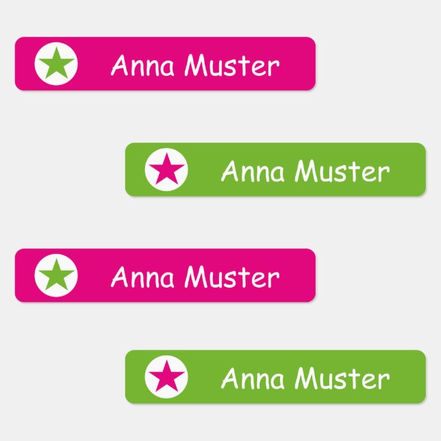 Star - pink green - 96 narrow kids (Group)