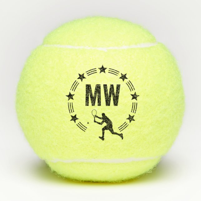 Star Player Monogrammed Tennis Balls (Front)