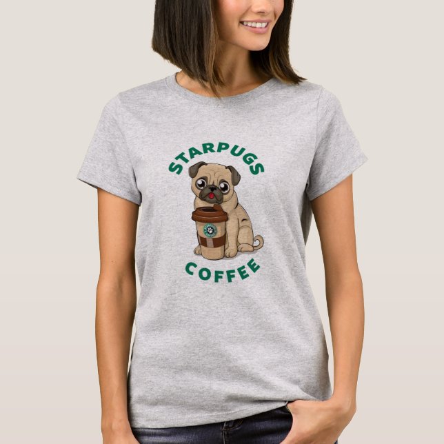 Star Pugs Coffee T-Shirt (Front)