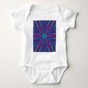 Star Red and Blue Geometric Baby Bodysuit