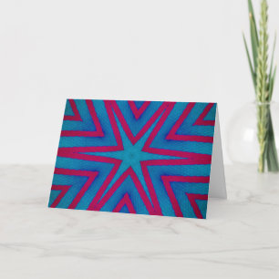 Star Red and Blue Geometric Card
