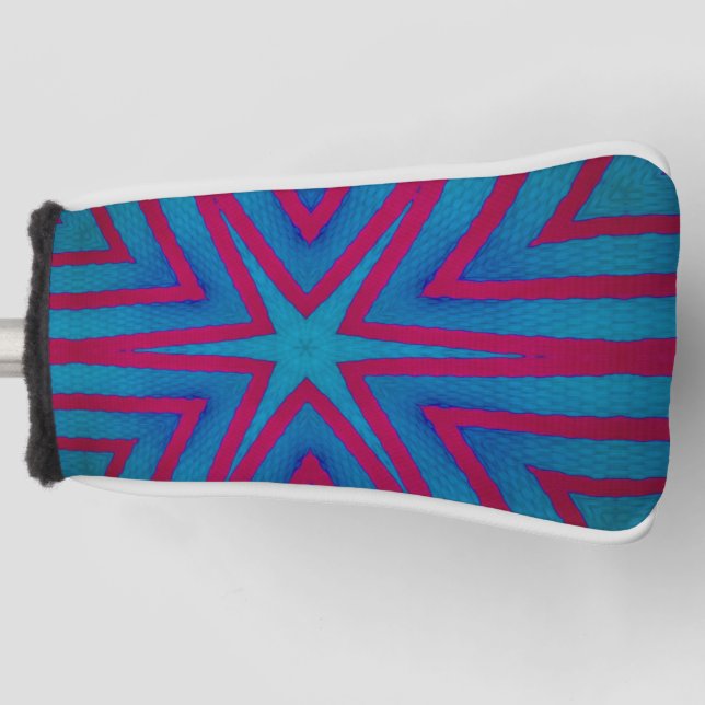 Star Red and Blue Geometric Golf Head Cover (Front)