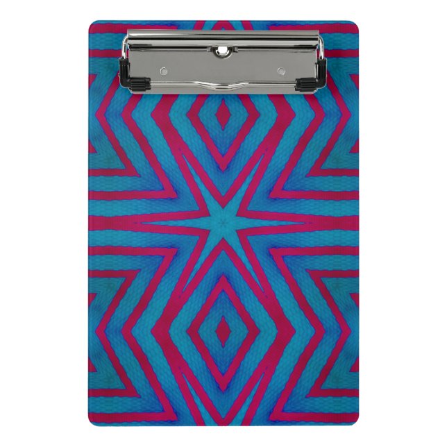 Star Red and Blue Geometric Mini Clipboard (Front)
