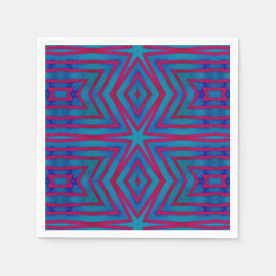 Star Red and Blue Geometric Napkin
