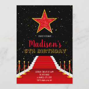 Star red carpet party invitation