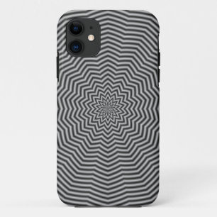 Star Ripples in Black and White iPhone 11 Case