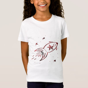 Star Rocketship Red Black Combo - T-Shirt