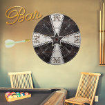 Star Rustic Wood Tone Family Monogram   Dartboard<br><div class="desc">Cozy Living. A warm rustic Wood Monogram Star Triangle dart board makes the perfect personalized gift,  it's great for weddings,  parties,  family reunions,  and just everyday fun. Our easy-to-use template makes personalizing easy.</div>