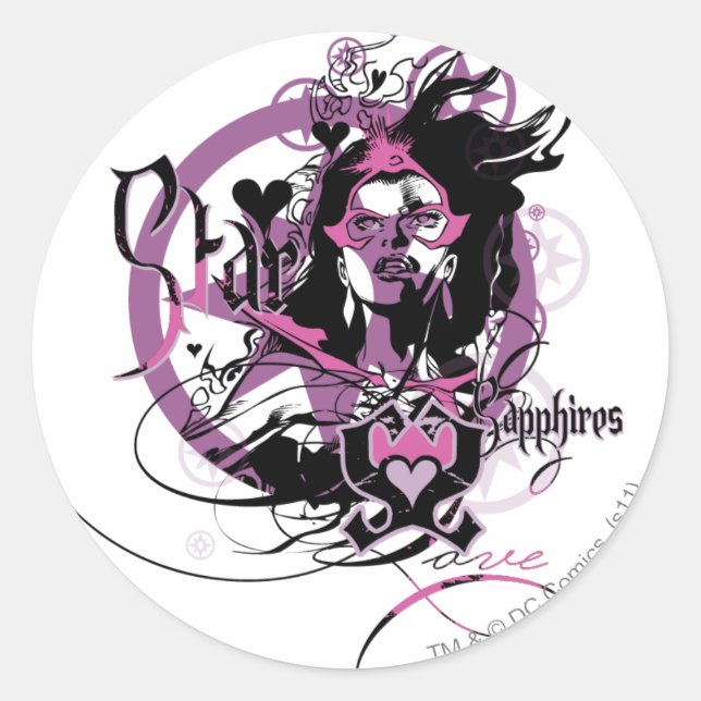 Star Sapphire Graphic 6 Classic Round Sticker (Front)