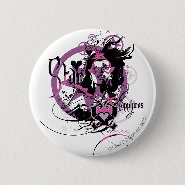 Star Sapphire Graphic 6 Cm Round Badge (Front)