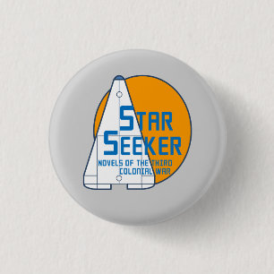Star Seeker Orange Logo Button - starship grey
