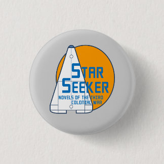 Star Seeker Orange Logo Button - starship grey