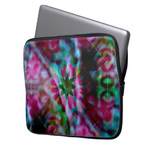 Star shadows on flowery spots, colours to dark pin laptop sleeve