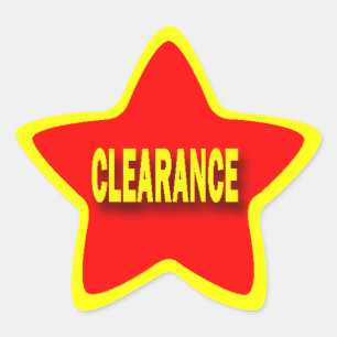 Star Shape Retail Clearance Stickers