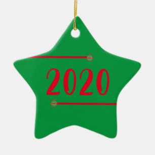 Star Shaped 2020 Personalised Christmas Ceramic Tree Decoration