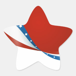 Star Shaped Patriotic Red White and Blue Sticker