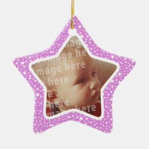 Star Shaped Photo Frame Ceramic Tree Decoration
