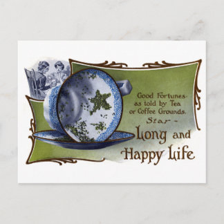 Star Shaped Tea Leaves Predict Good Fortune Postcard