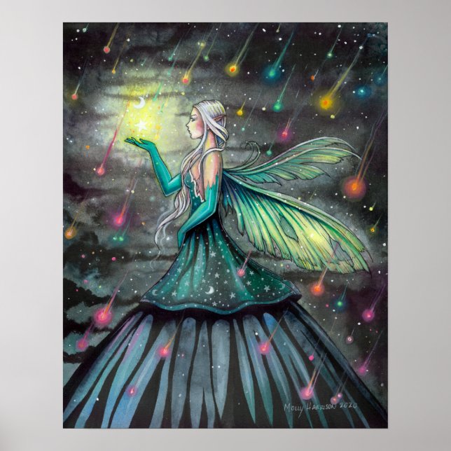 Star Showers Fairy Fantasy Art by Molly Harrison Poster (Front)