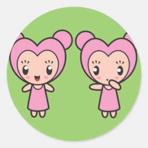 Star Sign Character - Gemini Classic Round Sticker