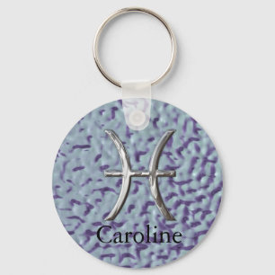 Star Sign Pisces Zodiac Personalised Key Chain