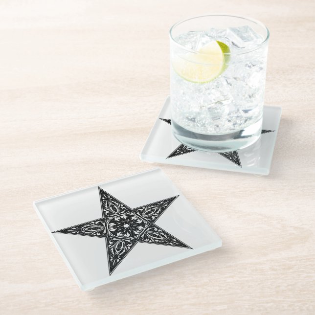 Star Silhouette Glass Coaster (Angled)