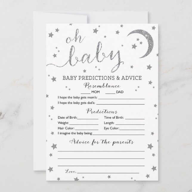 Star Silver Glitter Predictions and Advice Card (Front)