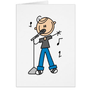 Star Singer On The Microphone Card