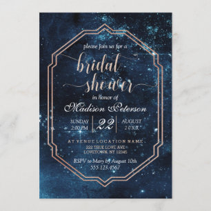Star Sky Celestial Galaxy Bridal Shower Invitation