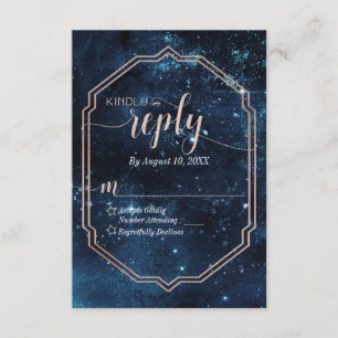 Star Sky Celestial Galaxy Wedding Reply RSVP