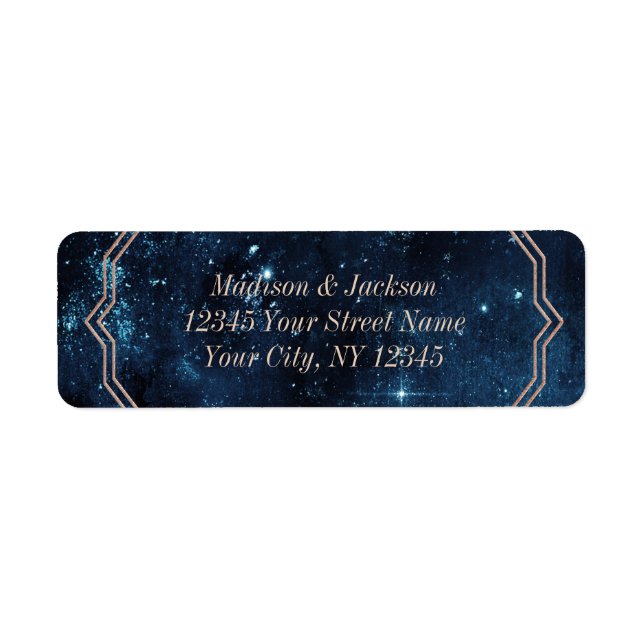 Star Sky Celestial Galaxy Wedding Return Address (Front)