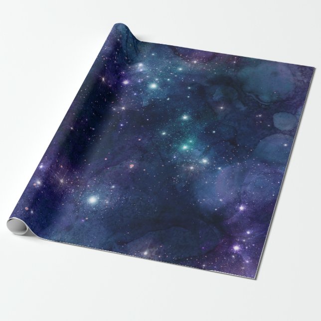 Star sky/ Universe pattern gift paper (Unrolled)